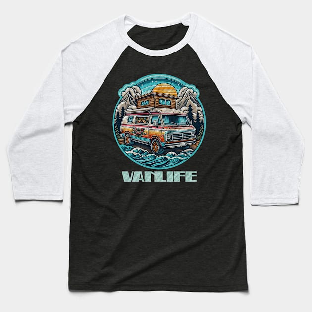 Waterfront Vanlife camper conversion Baseball T-Shirt by Tofuvanman